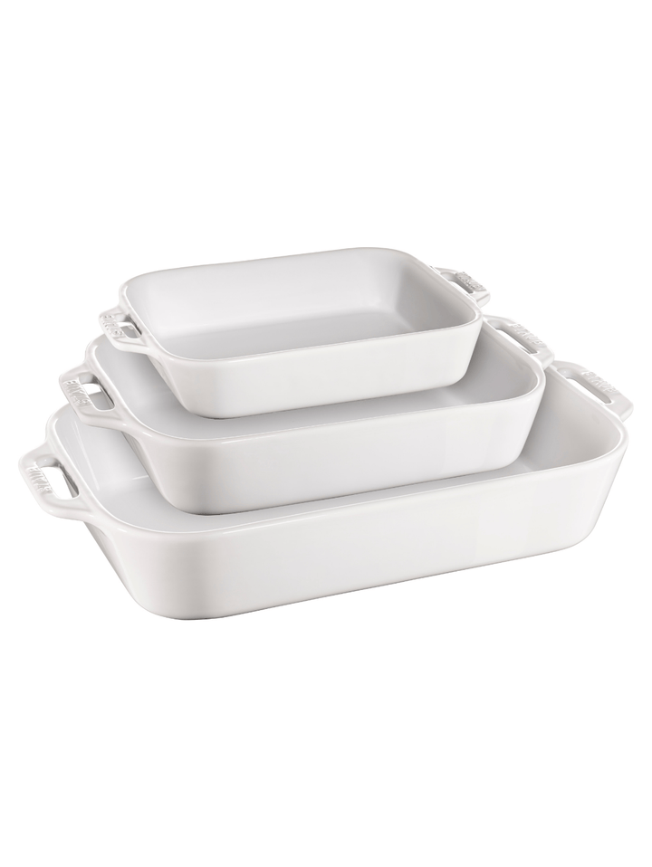 Ensemble de 3 plats à four Staub blancs